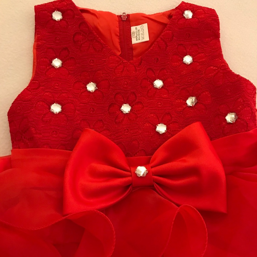 Red Ruffle Dress - Picture 2 of 6